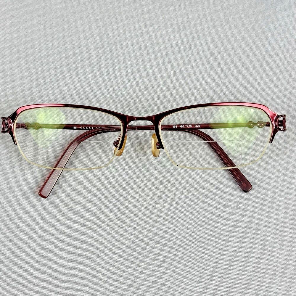 Gucci Eyeglasses 135 GG 2736 Q23 Women’s Burgundy/Bronze Italy Frame Only Rare